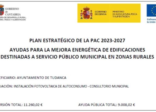 AYUDAS PARA LA MEJORA DE EDIFICACIONES DESTINADAS A SERVICIO PÚBLICO MUNICIPAL EN ZONAS RURALES. INSTALACIÓN FOTOVOLTAICA DE AUTOCONSUMO - CONSULTORIO MUNICIPAL.