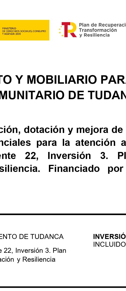 EQUIPAMIENTO Y MOBILIARIO PARA EL CENTRO COMUNITARIO DE TUDANCA